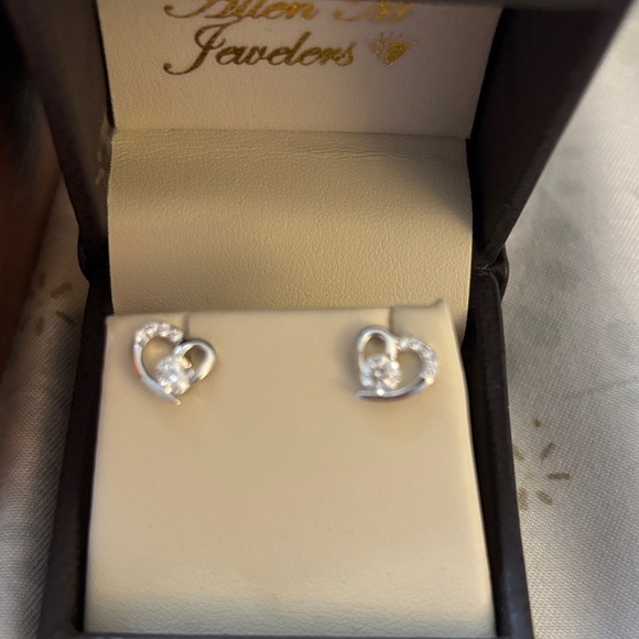 Gramicci Jewelry - Moissante stunning sterling Silver heart Ring and earrings with Elegant Design
